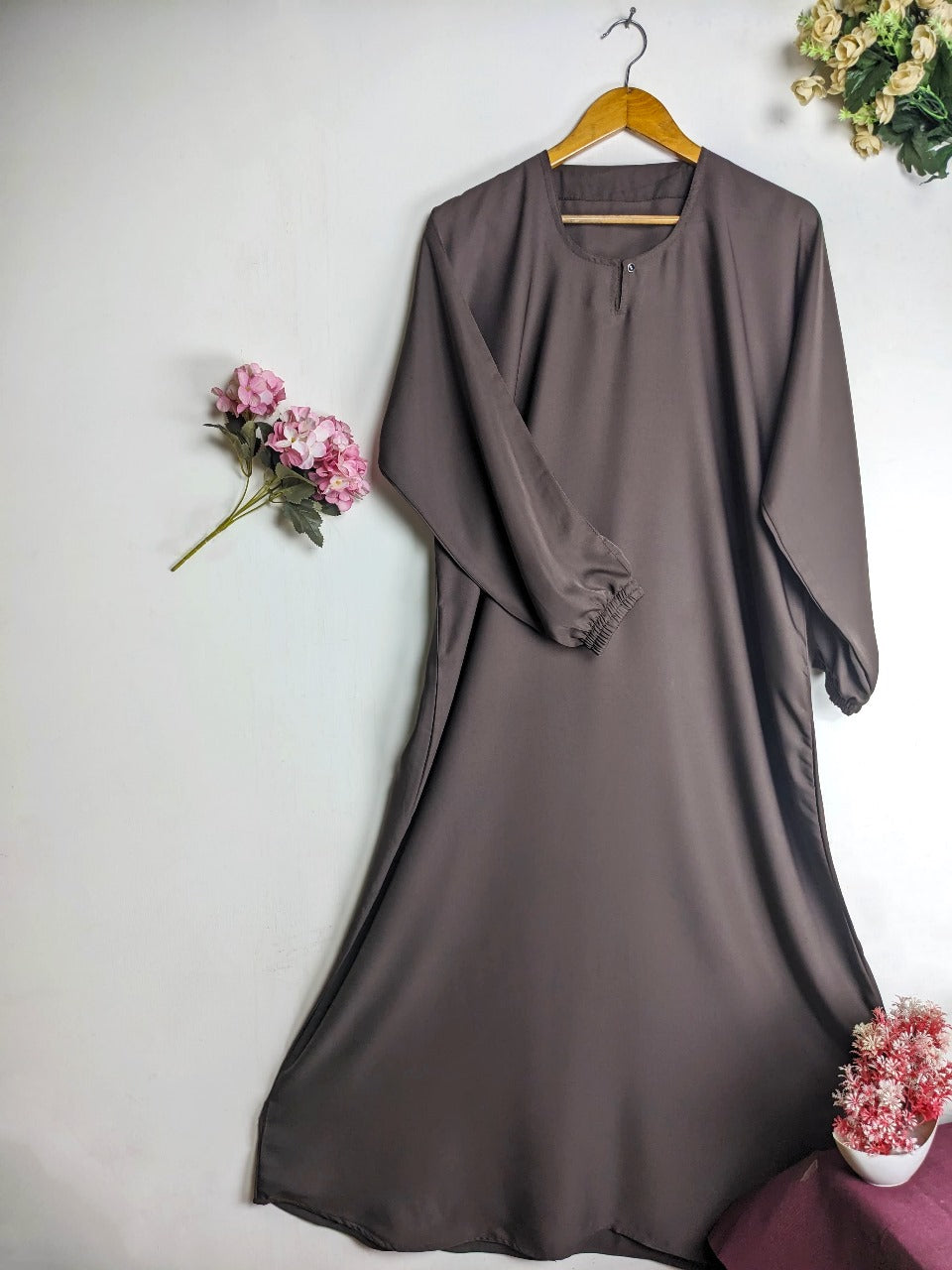Plain Elastic sleeves Abaya Available in different Colors Abaya Fashion Muslim Modest Dress Summer Lightweight Dress