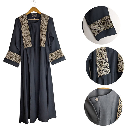 Meryem Abaya Front Closed Style Best Quality Embroidered Abaya Luxury NIDA fabric Best Eid Abaya Best Umrah and Haj Abaya