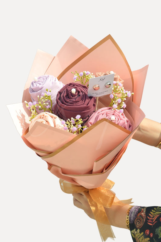 Hijab Bouquet- 5 Georgette Bubble Chiffon Hijabs