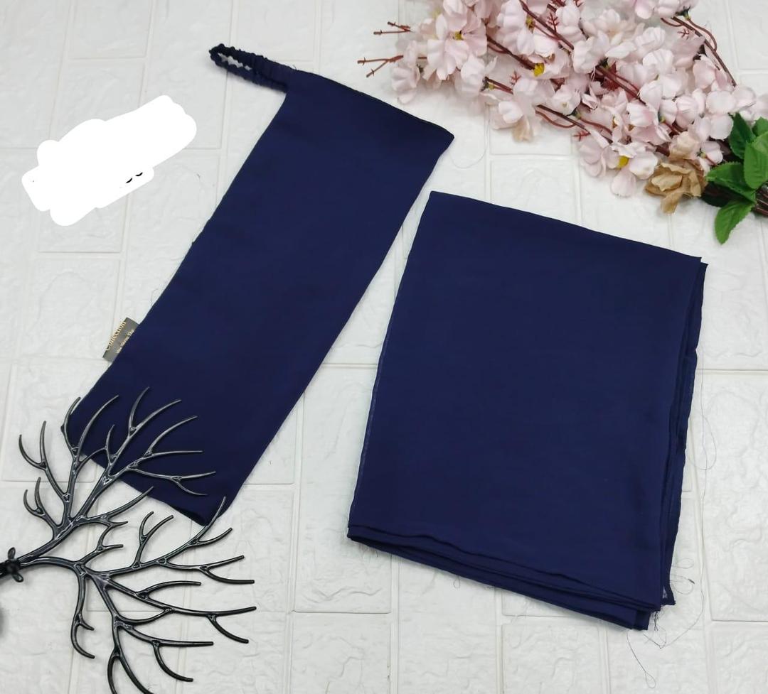 Chiffon Georgette Hijab Niqab Set Available in all Colours Girls School College Niqab Headwear Muslims Wear Islamic Modest Wear