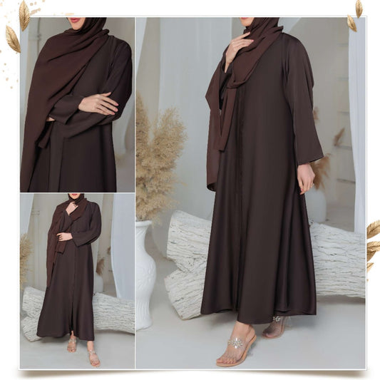 Women's Abaya Muslim Dubai Dress: Solid Plain Full Length Loose Fit Long Sleeve Maxi Robe Arabic Burka Islamic Dresses